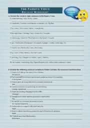 English Worksheet: The Passive Voice - Revision Worksheet