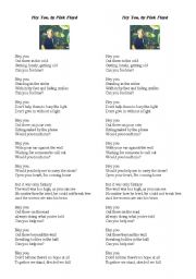 English Worksheet: Hey You, by Pink Floyd