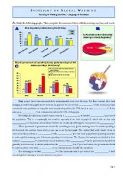 English Worksheet: SPOTLIGHT ON GLOBAL WARMING