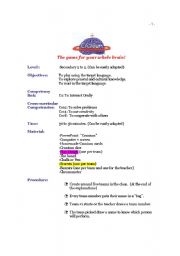 English worksheet: Cranium