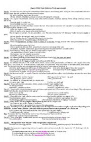 English Worksheet: Subject and Verb Agreement 