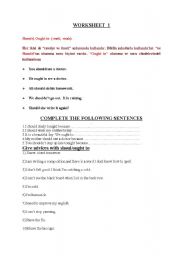 English Worksheet: SHOULD