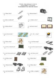 English Worksheet: classroom