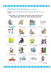 English Worksheet: PRESENT CONTINUOUS