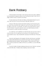 English Worksheet: Bank Robbery