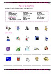 English Worksheet: Places in the City
