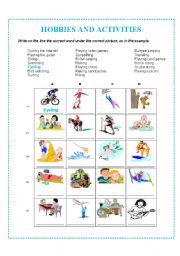 English Worksheet: HOBBIES