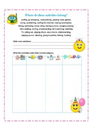 English worksheet: ACTIVITIES