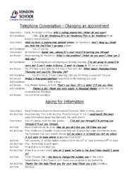 English Worksheet: Telephone conversations