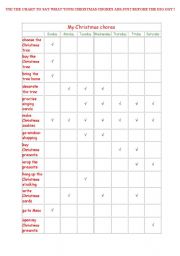 English worksheet: my christmas chores