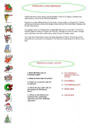 English worksheet: everyone loves christmas