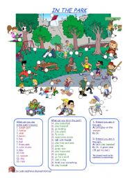 English Worksheet: IN THE PARK