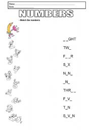 English Worksheet: Numbers (1to 10)