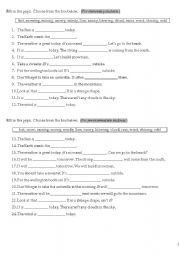 English worksheet: Fill in the gaps TESTS