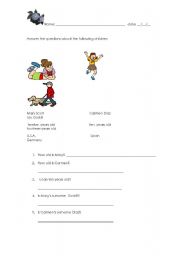 English Worksheet: personal informations