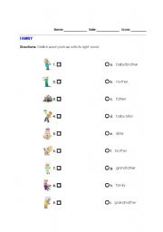 English worksheet: Family Match