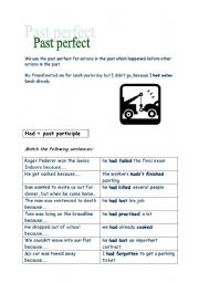 English worksheet: past perfect