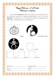 English worksheet: Hallloween