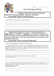 English Worksheet: How to get started at Writing