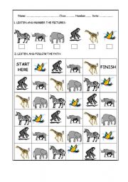 English Worksheet: In the Jungle
