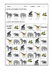 English worksheet: In the Jungle