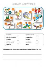 English Worksheet: Outdoor Activities