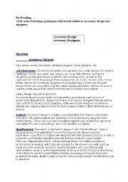 English worksheet: accesssory design