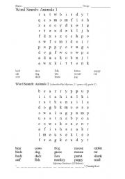 English worksheet: ANMALS