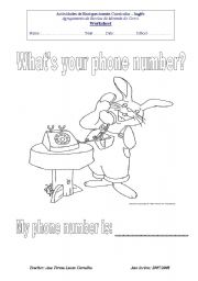 English worksheet: Phone number