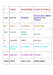 English worksheet: Present Simple for Kids