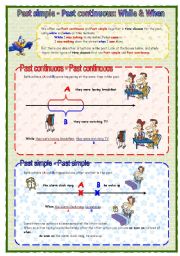 Past simple - Past continuous: while & when