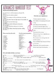 English Worksheet: ADVANCED HANDOUT TEST 2