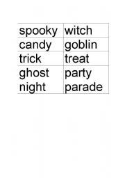 English worksheet: halloween flashcards