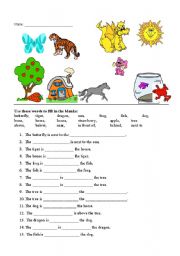 English Worksheet: Prepositions of Place