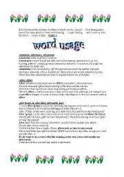 English worksheet: WORDS IN USE