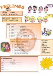 English Worksheet: FEELINGS