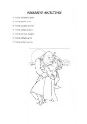 English Worksheet: SHREK Possesive adjectives