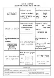 English Worksheet: Game board for the future