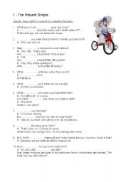 English Worksheet: The Present Simple - Jokes