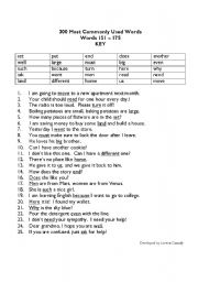 English Worksheet: Most Commonly Used Words #6