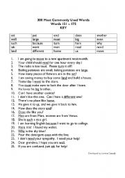 English worksheet: Most Commonly Used Words #6