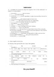 English Worksheet: English Handout tHe use Of dont and doesn`t