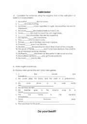 English worksheet: English Handout tHe use Of dont and doesn`t