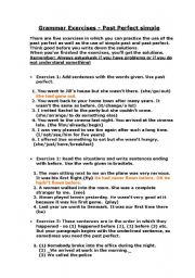 English worksheet: Grammar exercises past perfect