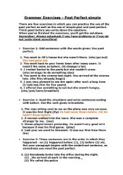 English Worksheet: Grammar exercises past perfect