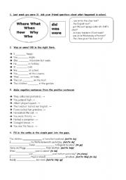 English Worksheet: Simple past exercises