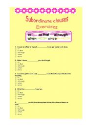 Subordinated clauses exercises