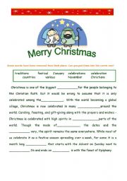 English Worksheet: Christmas is coming!!!! set 1