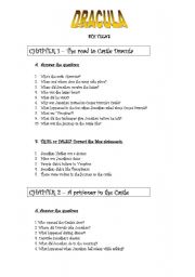 English Worksheet: DRACULA - chapters 1 to 3