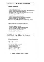 English Worksheet: DRACULA - chapters 7 to 9 (part 3)